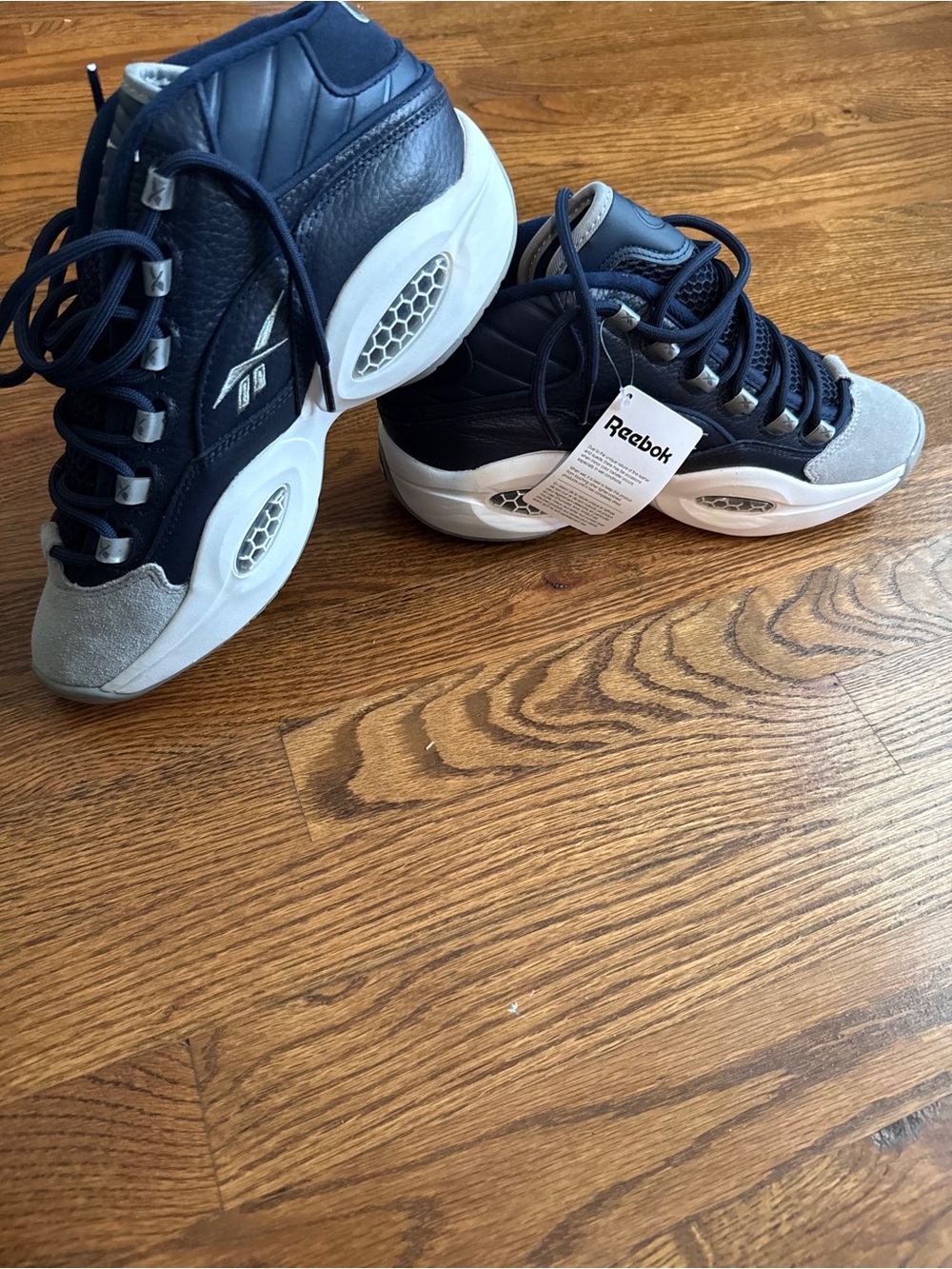 Allen iverson Navy and Gray Mid-Top Sneakers